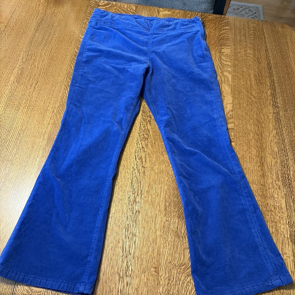 Free People Womens In My Feelings Velvet Crop Slim Flare Pants Blue Side Zip M